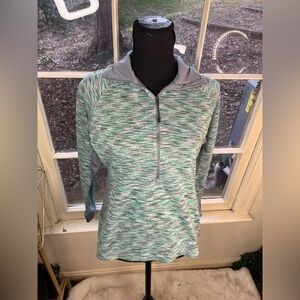 Columbia Sportswear Womens Green and Blue Half Zip Pullover Jacket Size M